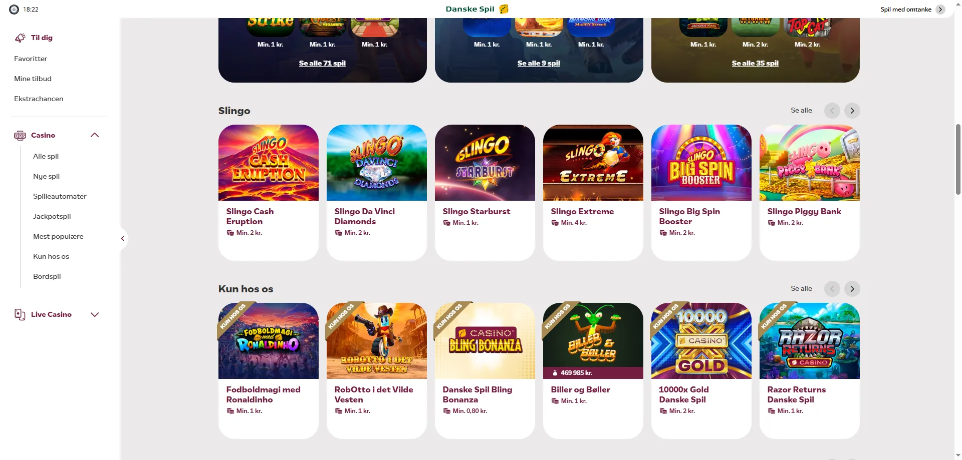 Spillemaskiner hos DanskeSpil Casino – over 2000 online slots