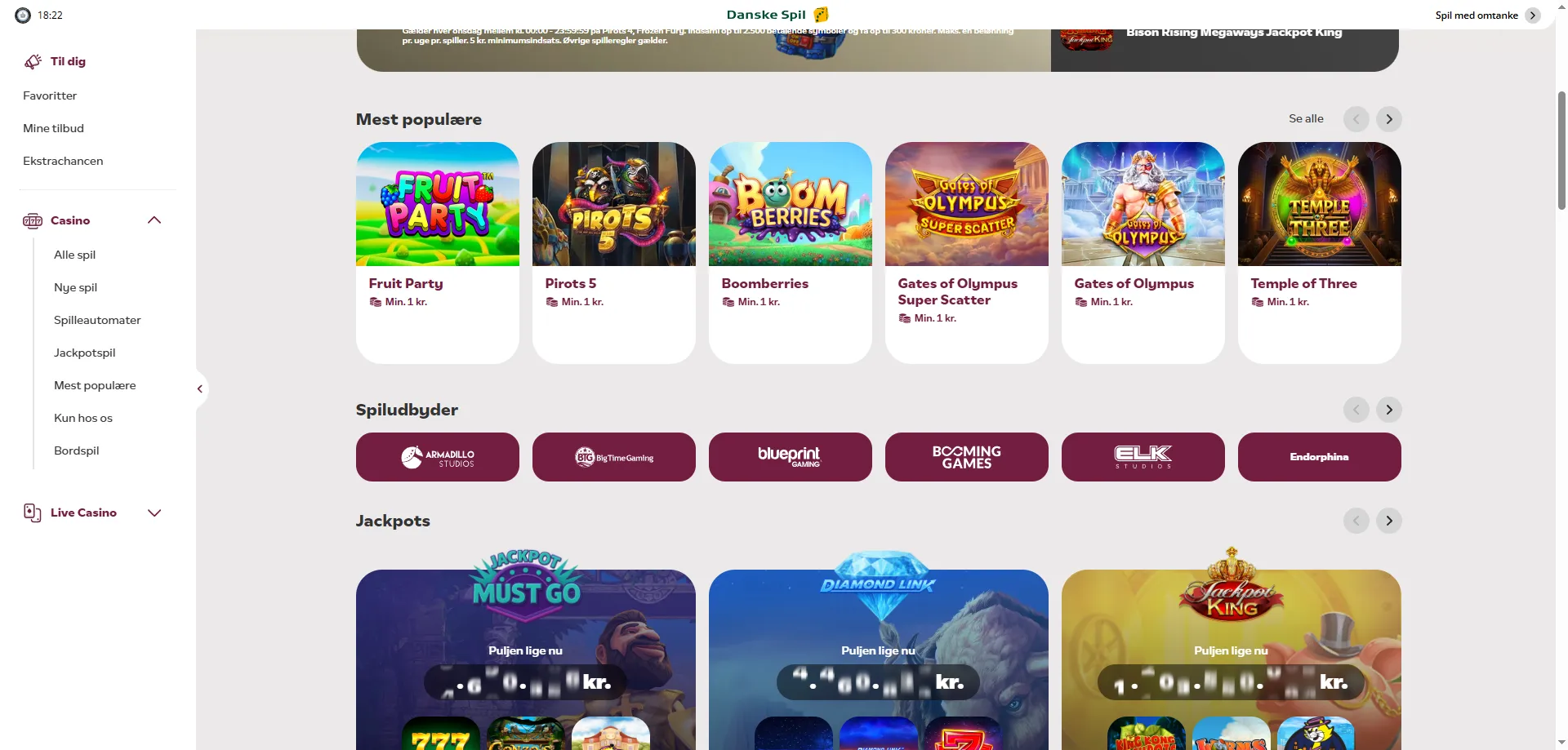 DanskeSpil Casino free spins og spilleautomater – over 2.000 spil